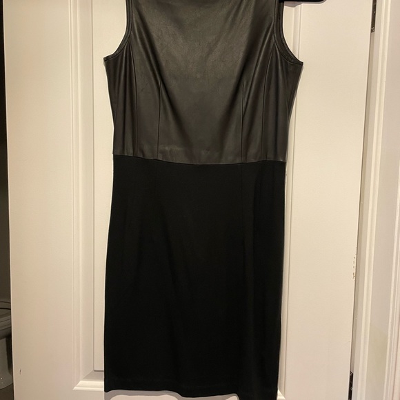 Black Theory dress with faux leather on top - Picture 3 of 3